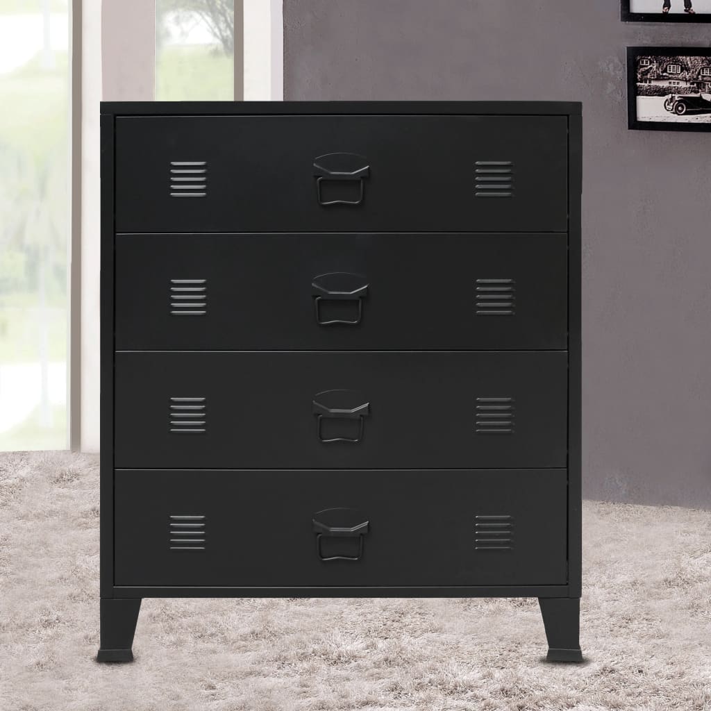 Chest Of Drawers Metal Industrial Style 30.7&quot;X5.7&quot;X36.6&quot;