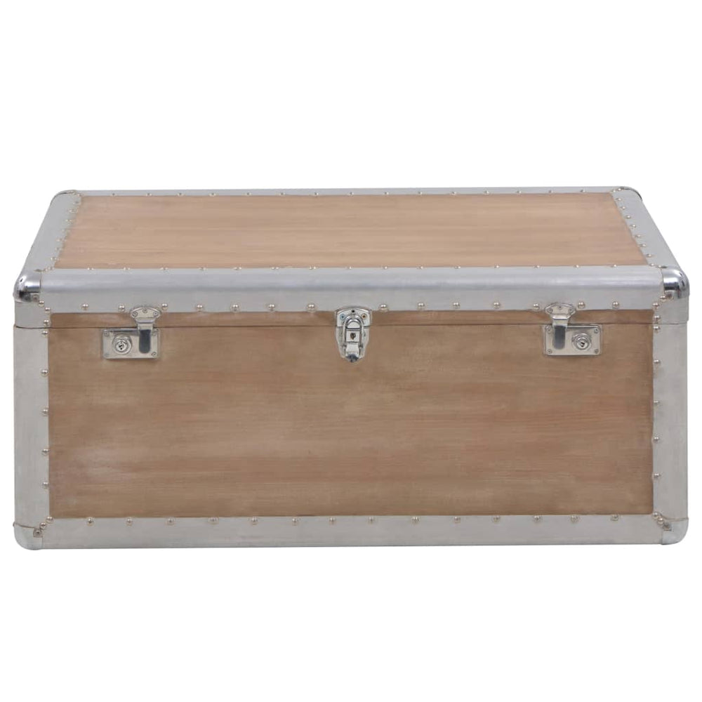 Storage Box Solid Fir Wood 35.8&quot;X20.5&quot;X15.7&quot; Brown