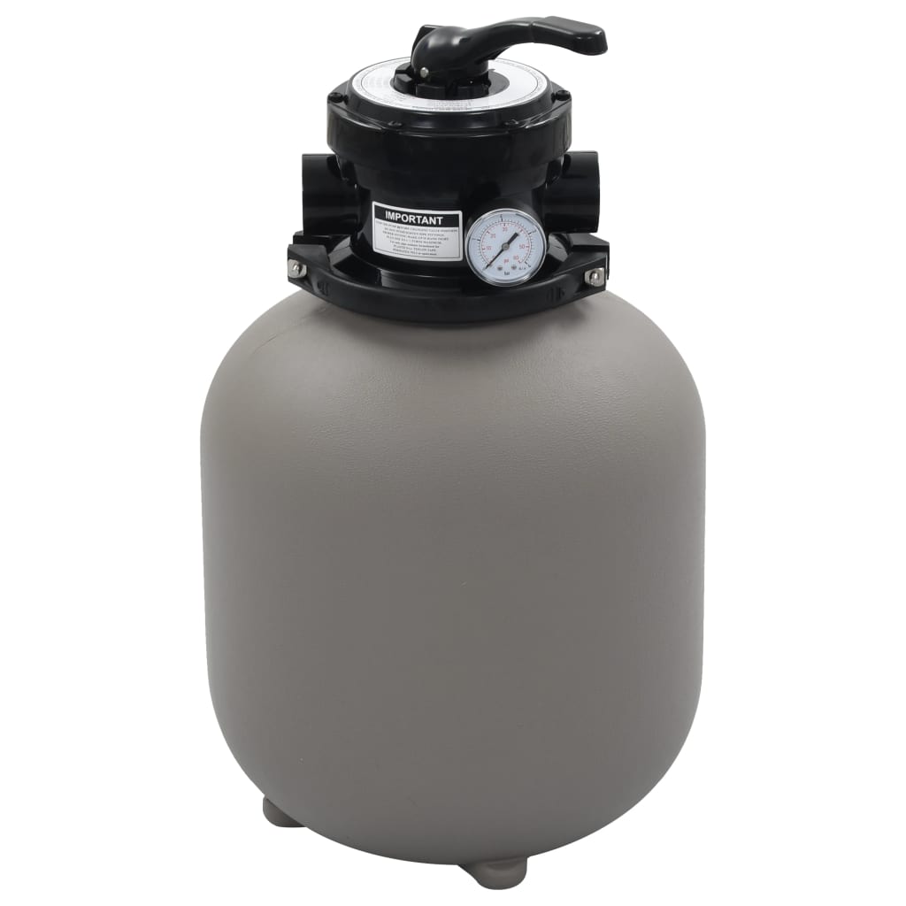 Pool Sand Filter With 4 Position Valve Gray 1.4&quot;