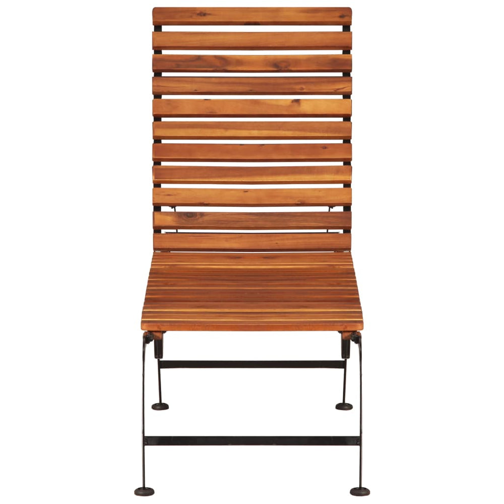 Sun Lounger With Steel Legs Solid Wood Acacia