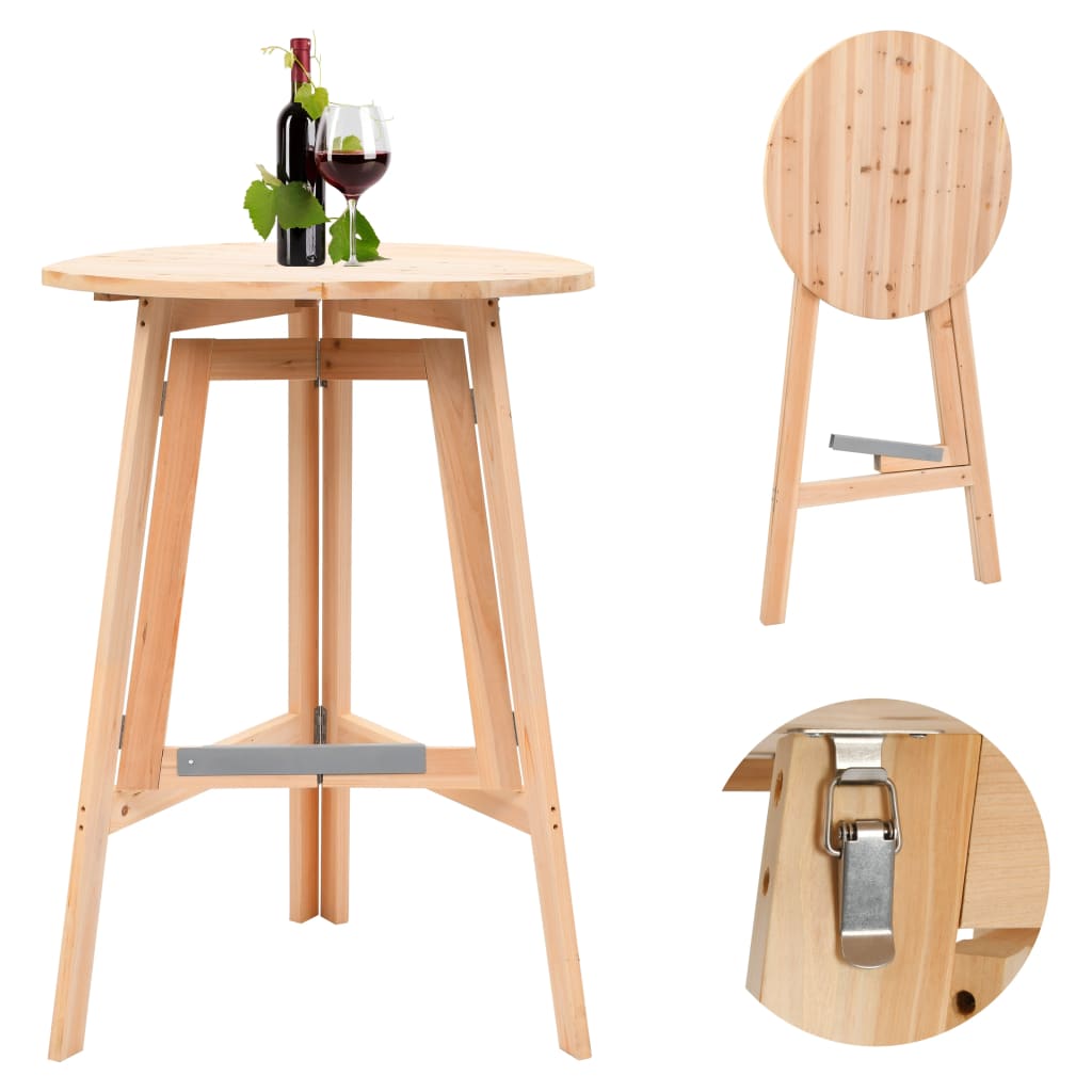 Foldable Bar Table 30.7&quot; Fir Wood