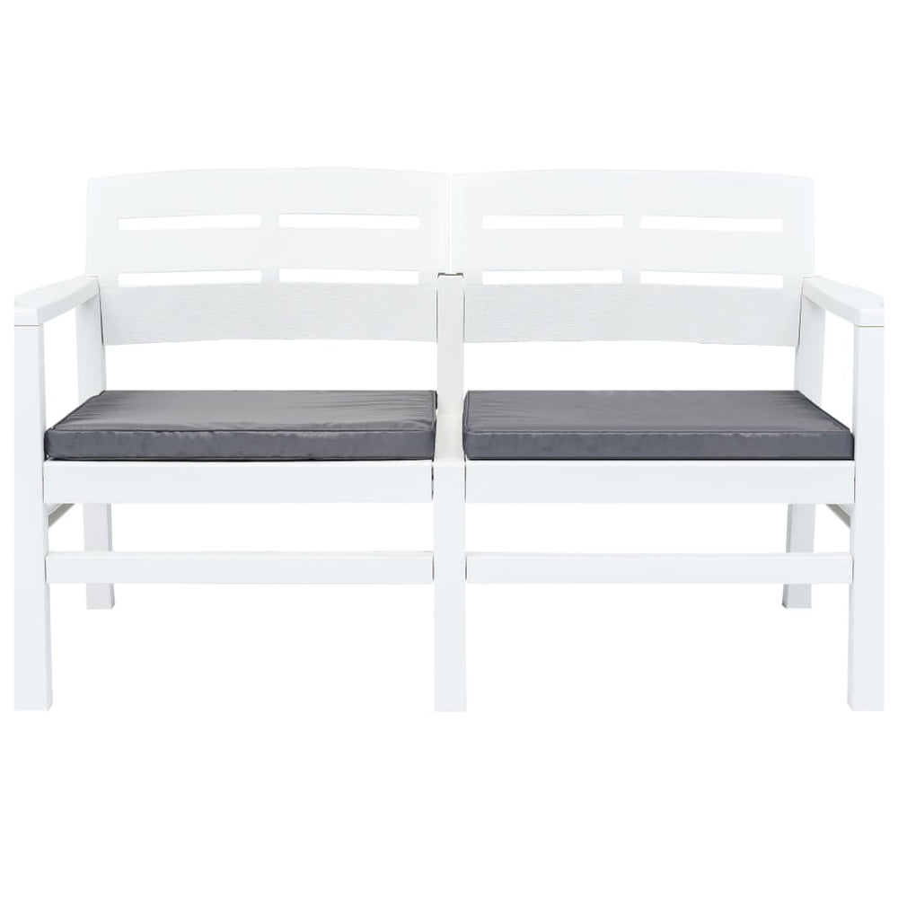 -Seater Patio Bench With Cushions 5.4&quot; Plastic