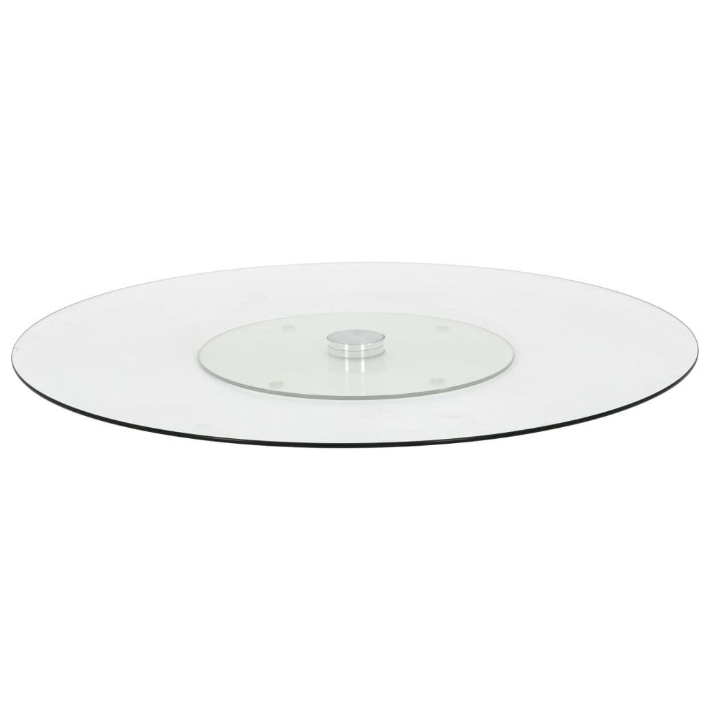 Rotating Serving Plate Transparent 23.6&quot; Tempered Glass