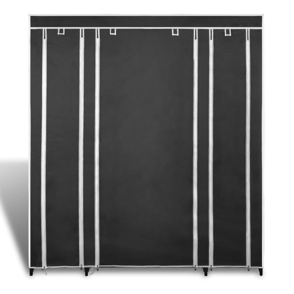 Fabric Wardrobe With Compartments And Rods 7.7&quot;X59&quot;X69&quot;