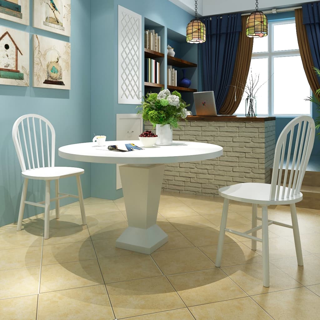 Dining Chairs Pcs Solid Rubber Wood