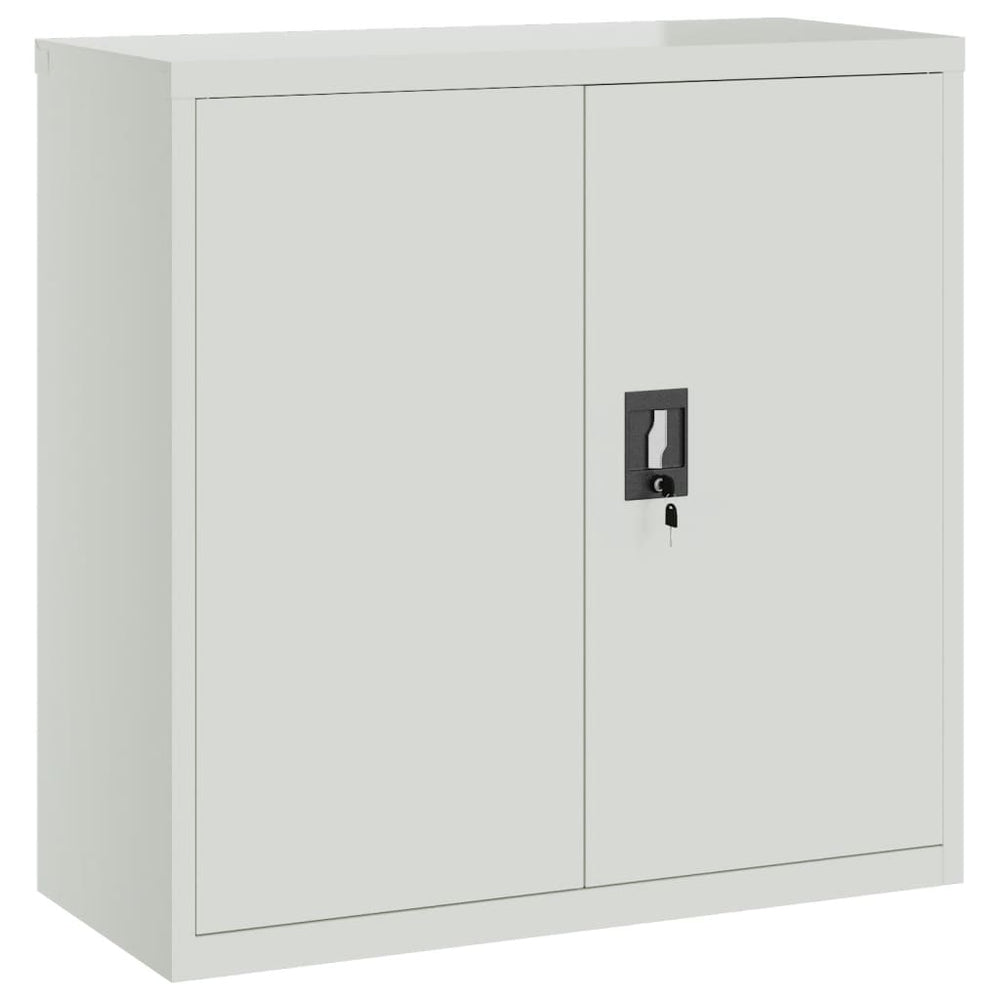 Office Cabinet With 2 Doors Gray 35.4” Steel