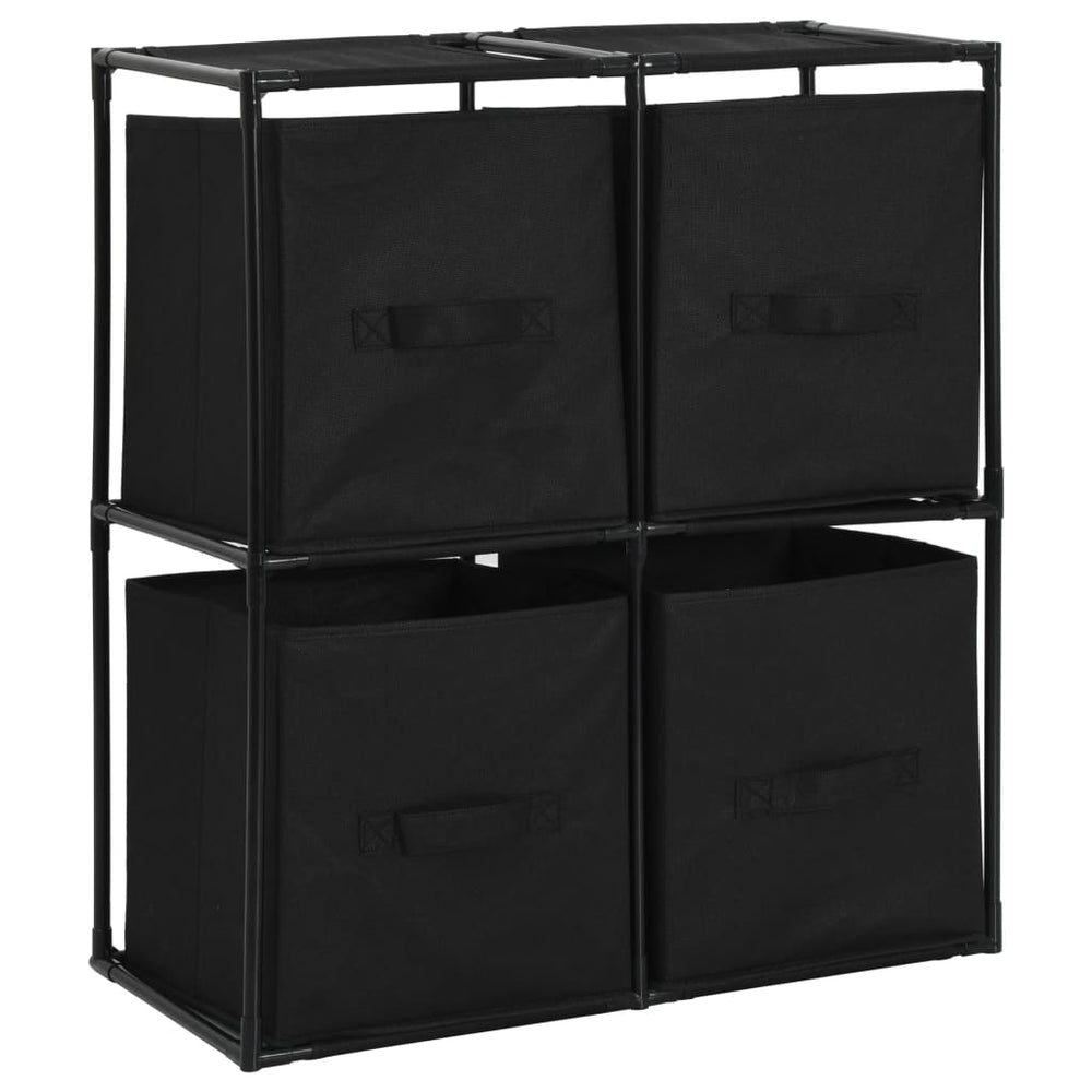 Storage Cabinet With 4 Fabric Baskets 24.8&quot;X.8&quot;X28&quot; Steel