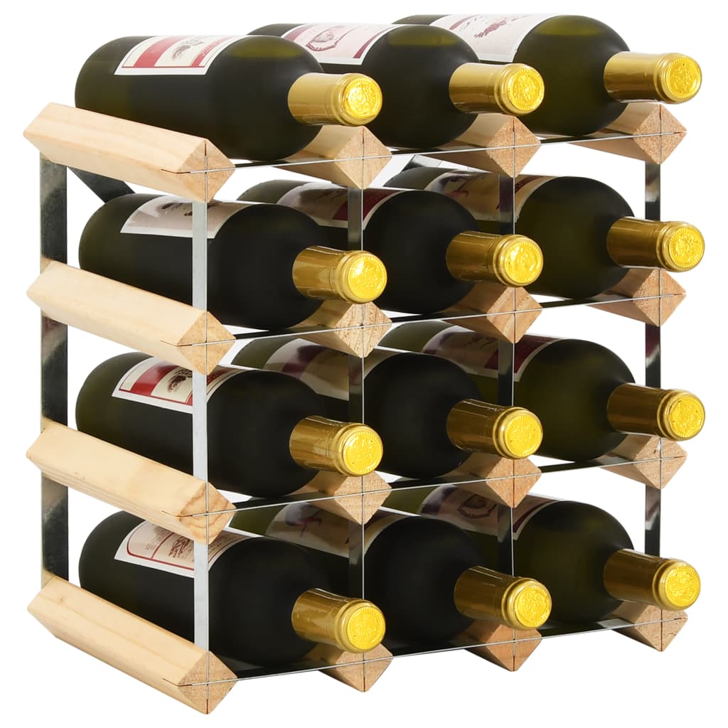 Wine Rack For 2 Bottles Solid Pinewood