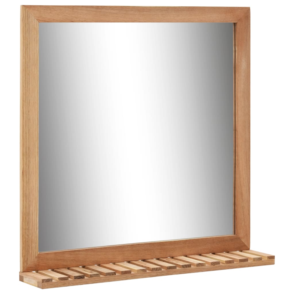 Bathroom Mirror 23.6&quot;X4.7&quot;X24.4&quot; Solid Wood Walnut