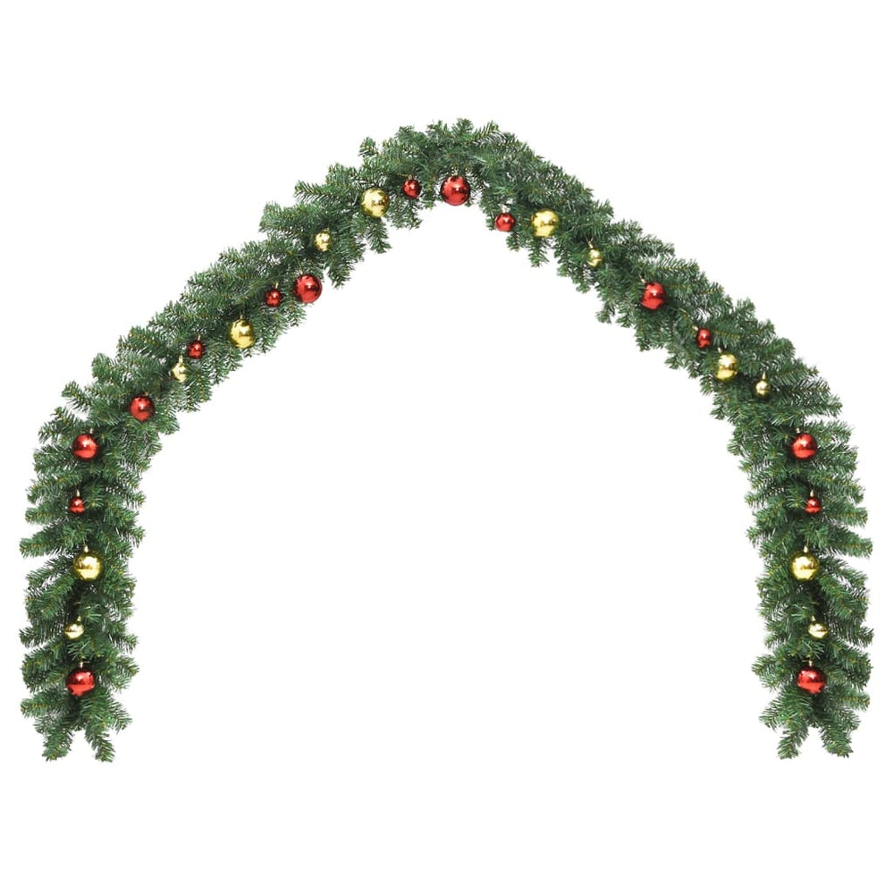 Christmas Garland Decorated With Baubles 6 Ft