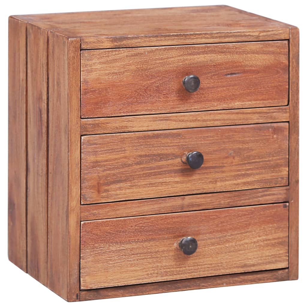 Bedside Cabinet With 3 Drawers 13.8&quot;X9.8&quot;X13.8&quot; Solid Reclaimed Wood