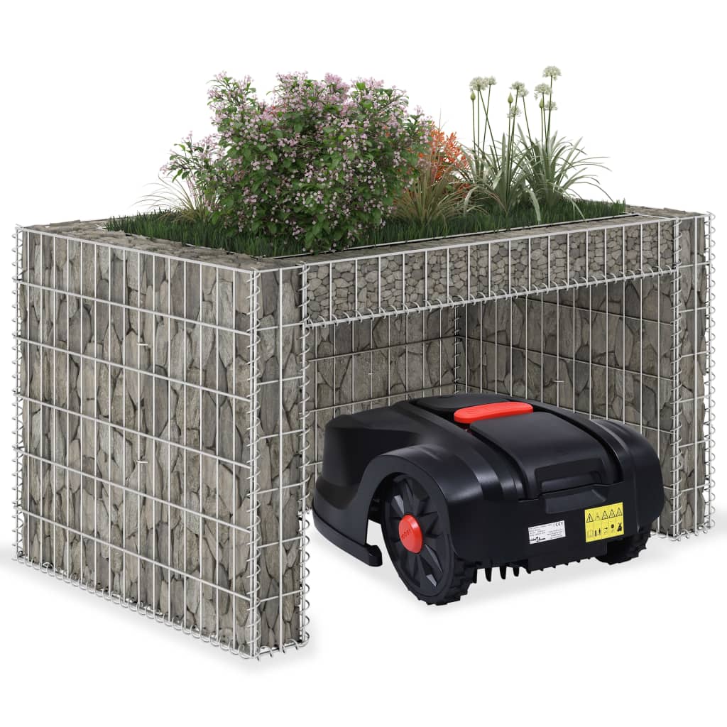 Lawn Mower Garage With Raised Bed 43.3&quot;X31.5&quot;X23.6&quot; Steel Wire