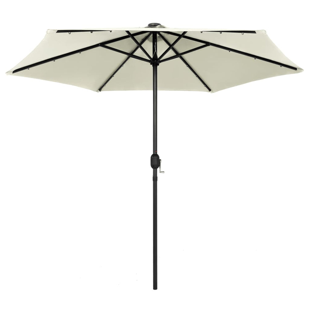 Parasol With Led Lights And Aluminum Pole 106.3&quot; Sand