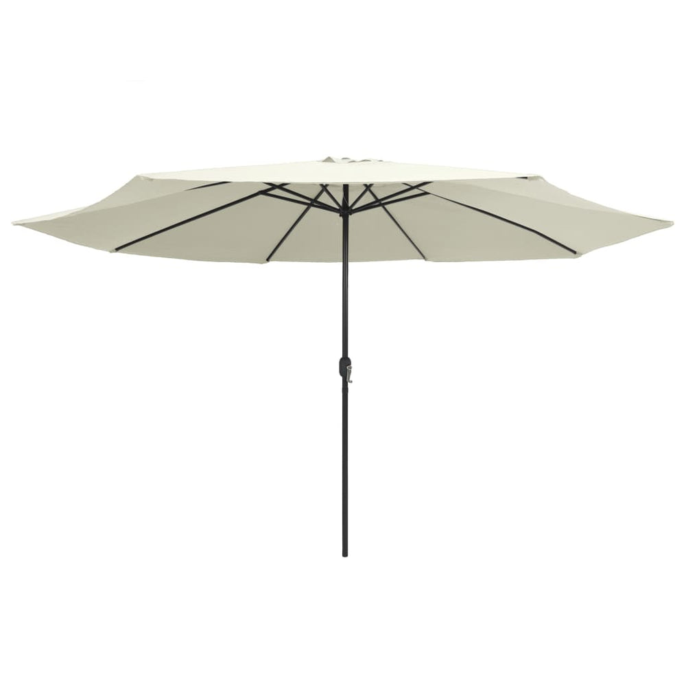 Outdoor Parasol With Metal Pole 157.5&quot; Sand White