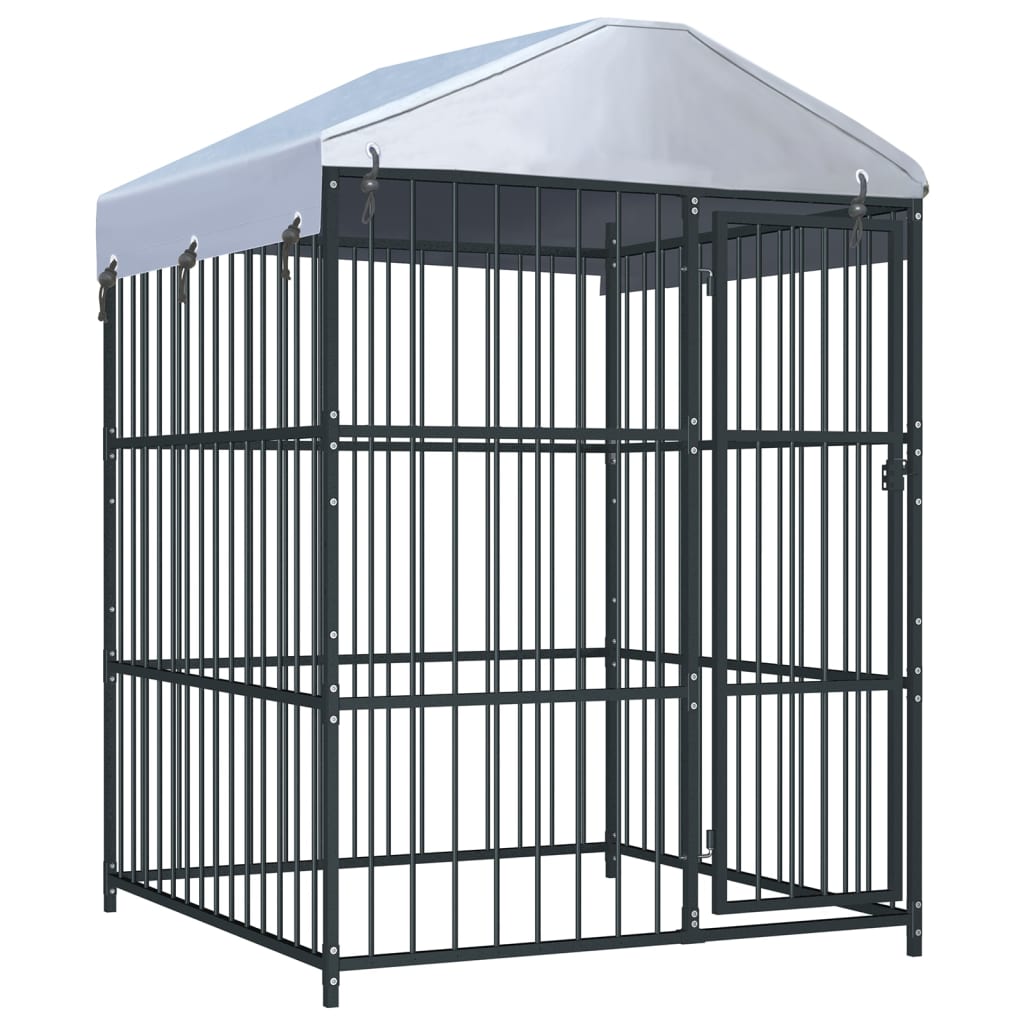 Outdoor Dog Kennel With Roof 59.1&quot;X59.1&quot;X82.7&quot;