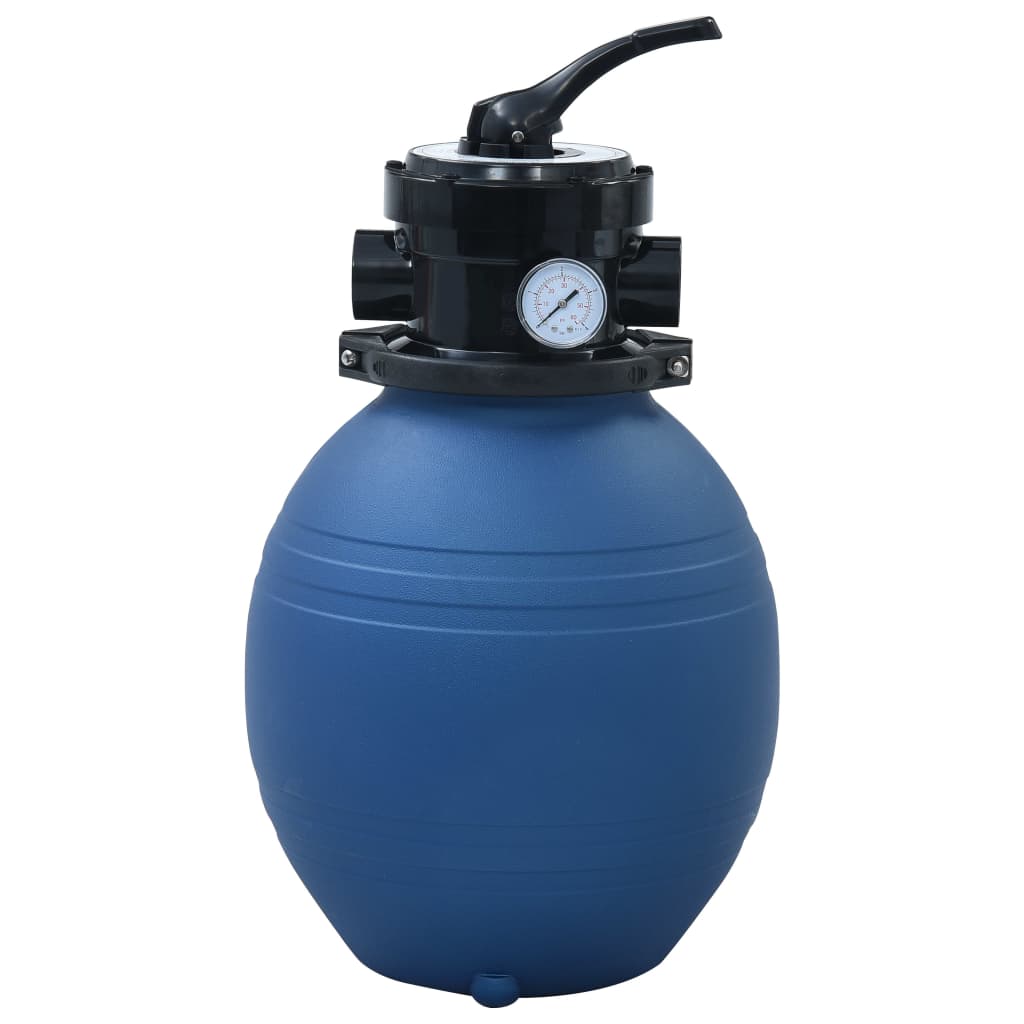 Pool Sand Filter With 4 Position Valve Blue 11.8&quot;