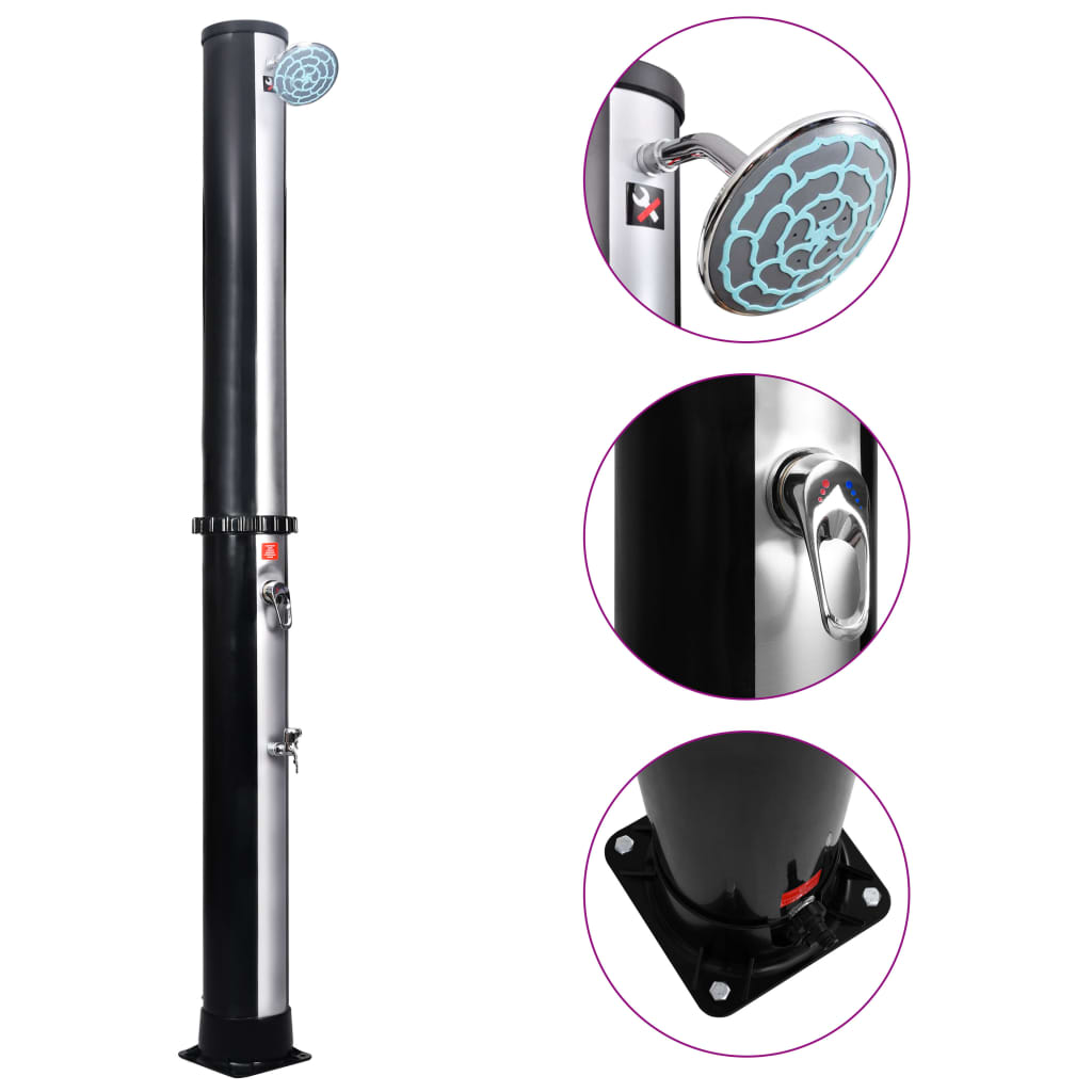 Outdoor Solar Shower With Shower Head And Faucet 0.6 Gal