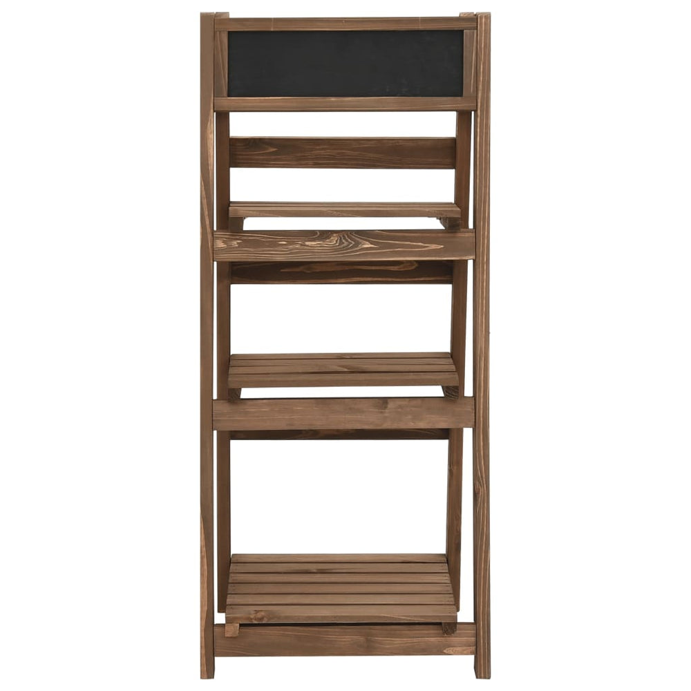 3-Tier Plant Stand With Blackboard 15.7&quot;X11.8&quot;X35.4&quot; Solid Fir Wood