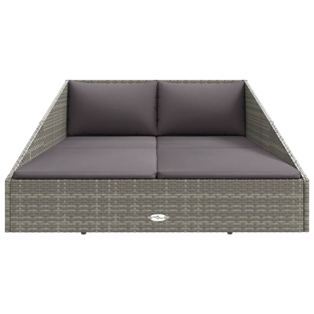 Patio Bed Gray 43.3&quot;X78.7&quot; Poly Rattan