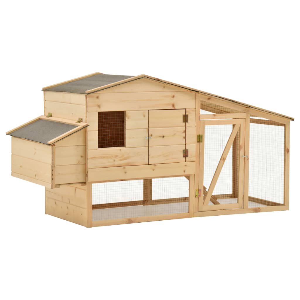 Chicken Cage Solid Pine Wood 70.1&quot;X26.4&quot;X36.2&quot;