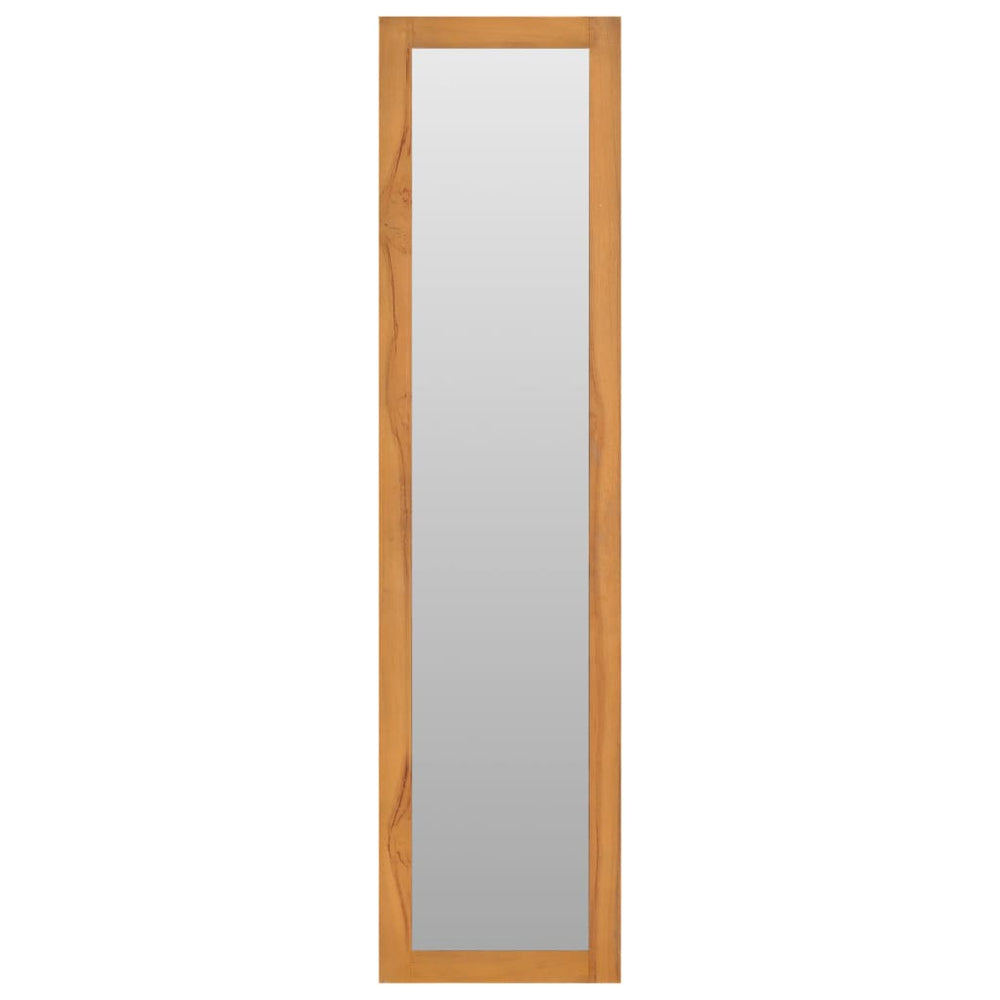 Wall Mirror With Shelves 11.8&quot;X11.8&quot;X47.2&quot; Solid Teak Wood