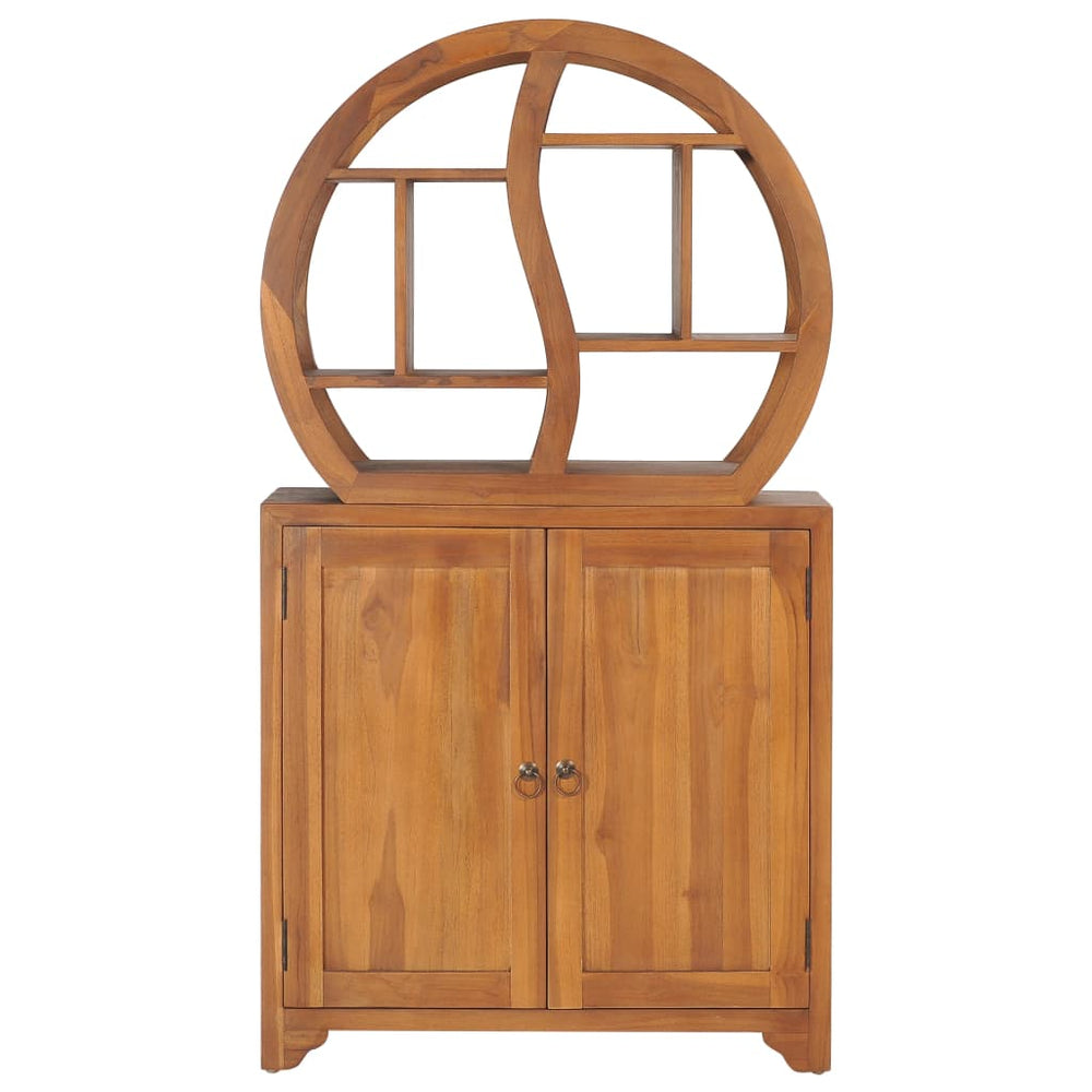 Cabinet With Yin Yang Shelf Solid Wood Teak