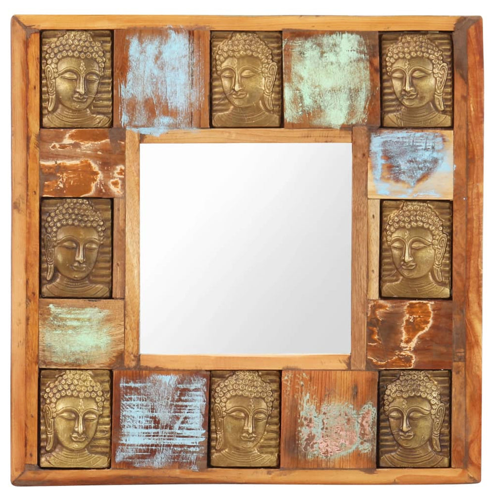 Mirror With Buddha Cladding Solid Reclaimed Wood