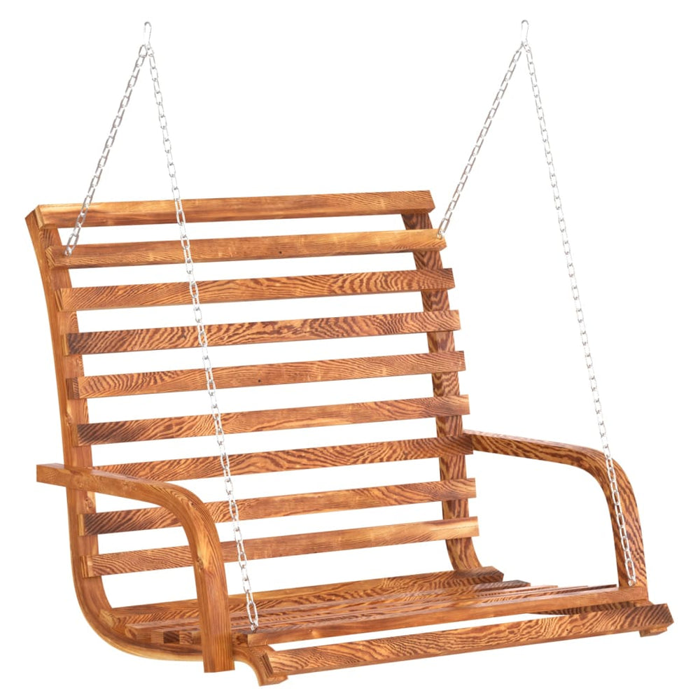 Swing Bench Solid Wood Bent With Teak Finish 49.6&quot;X24.8&quot;X36.2&quot;
