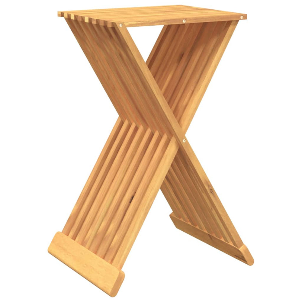 Folding Stool 15.7&quot;X12.8&quot;X27.6&quot; Solid Wood Teak