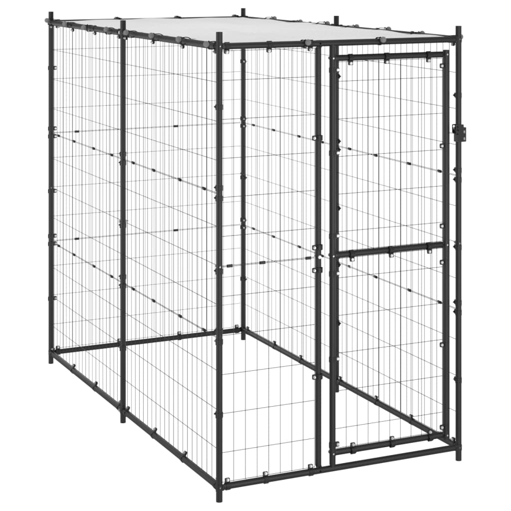 Outdoor Dog Kennel Steel With Roof