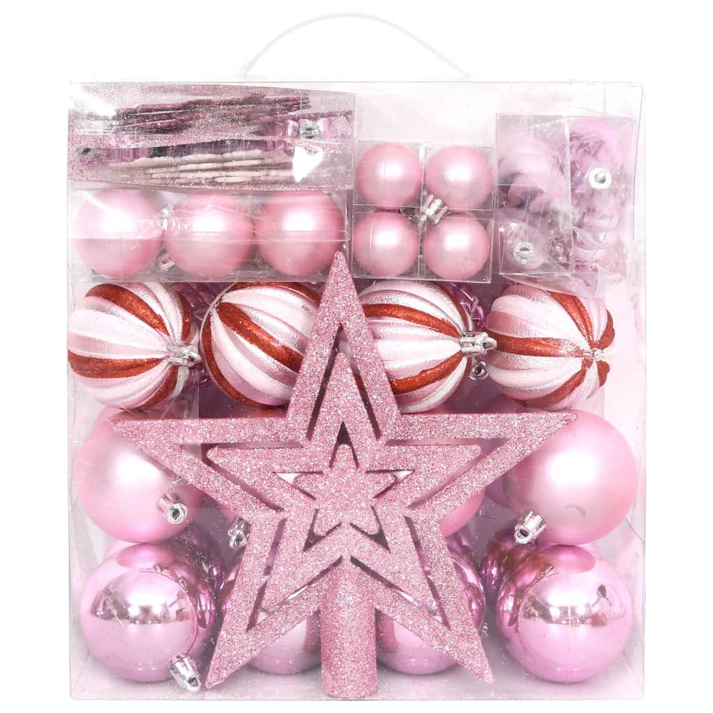 65 Piece Christmas Bauble Set /Red/White