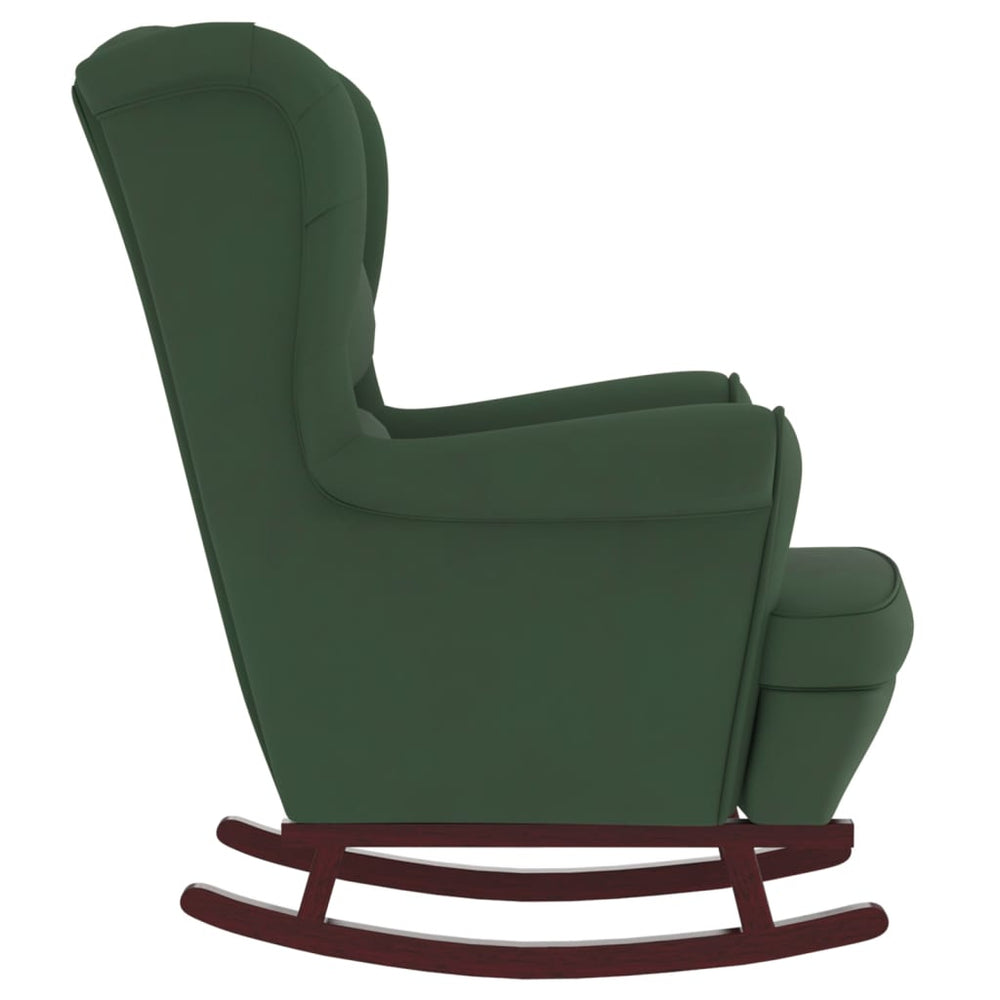 Rocking Chair With Solid Wood Rubber Legs Velvet