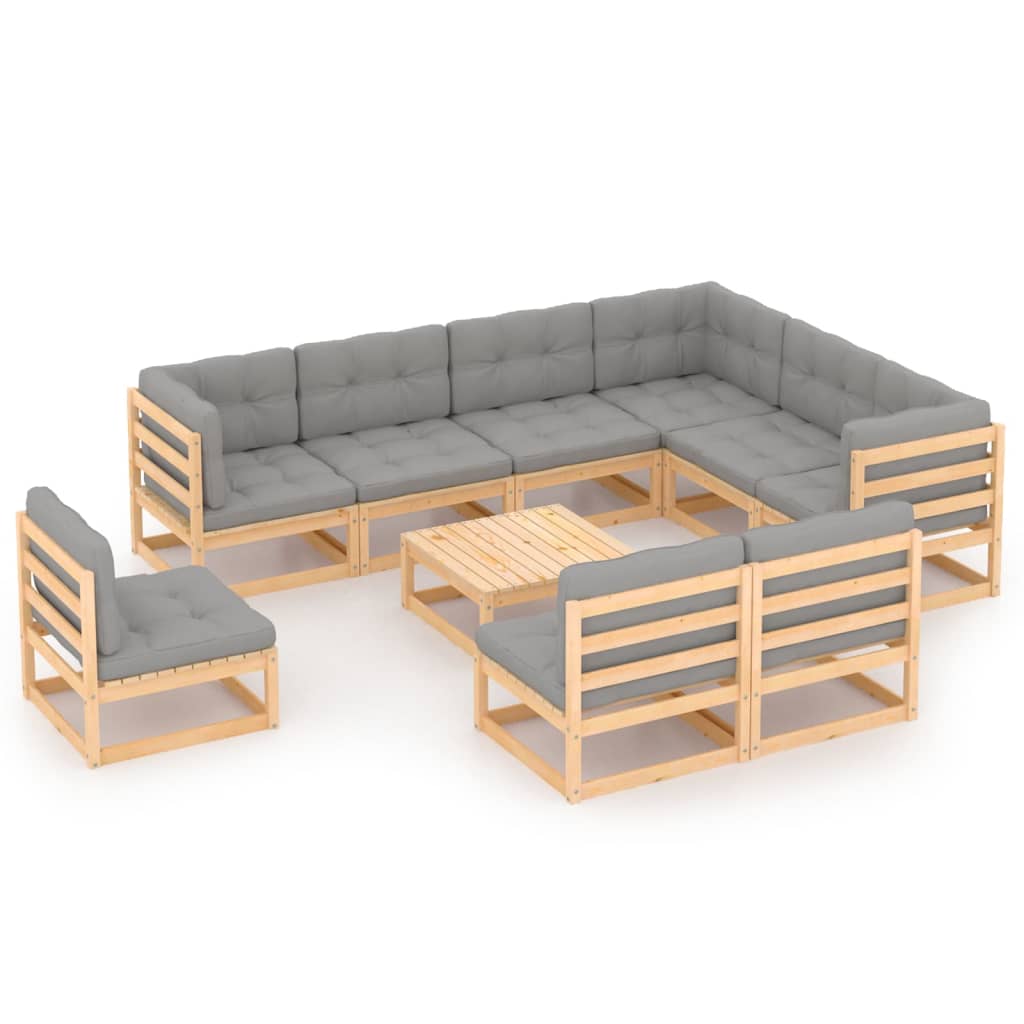 0 Piece Patio Lounge Set Solid Pinewood