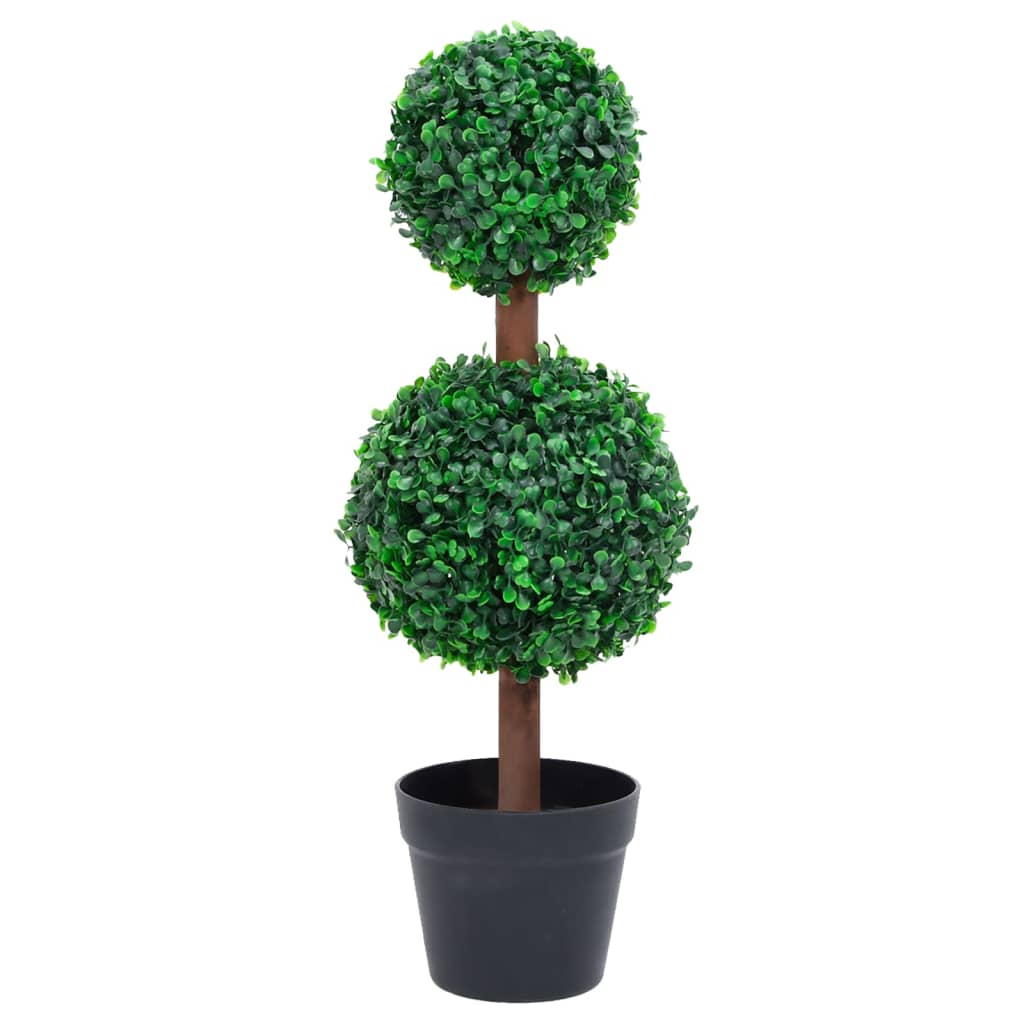 Artificial Boxwood Plant With Pot Ball Shaped Green 23.6&quot;
