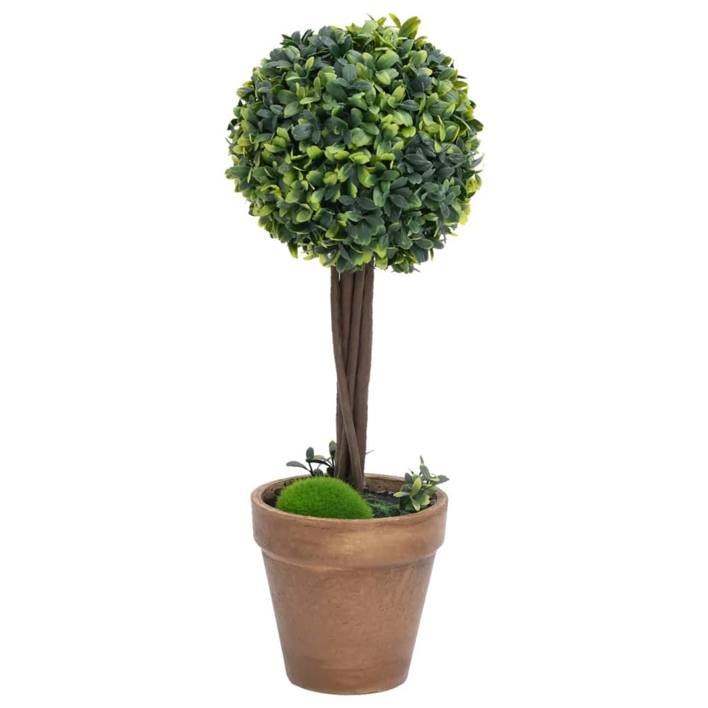 Artificial Boxwood Plants Pcs With Pots Ball Shaped Green 13&quot;
