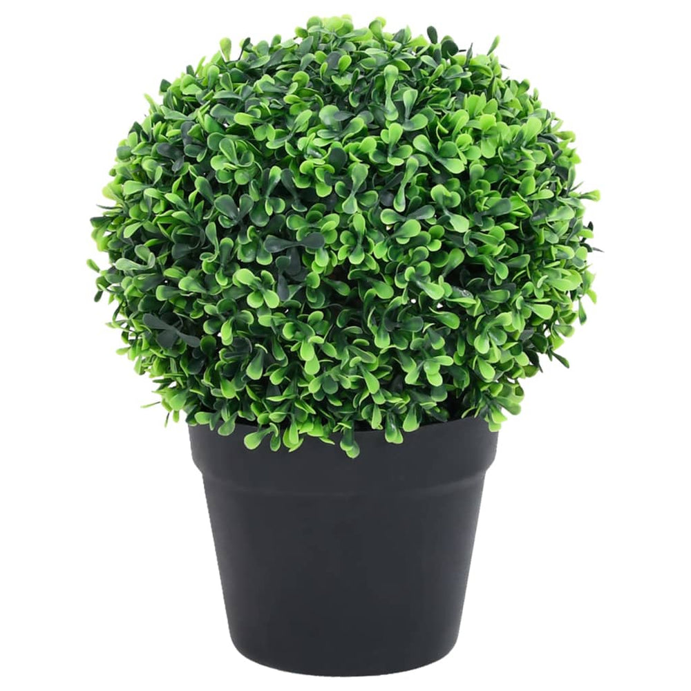 Artificial Boxwood Plants Pcs With Pots Ball Shaped Green 1.6&quot;