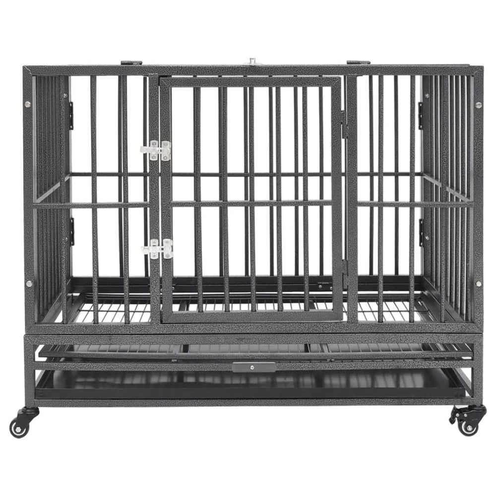 Dog Cage With Wheels Steel