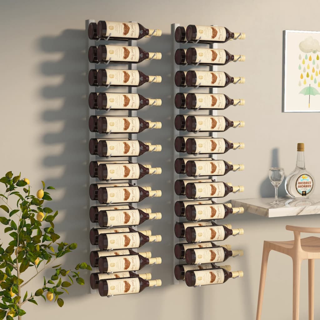 Wall Mounted Wine Rack For 4 Bottles Pcs Iron