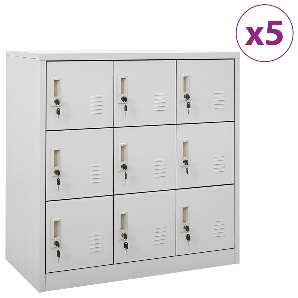 Locker Cabinets Pcs 3.4&quot;X7.7&quot;X36.4&quot; Steel Light Gray