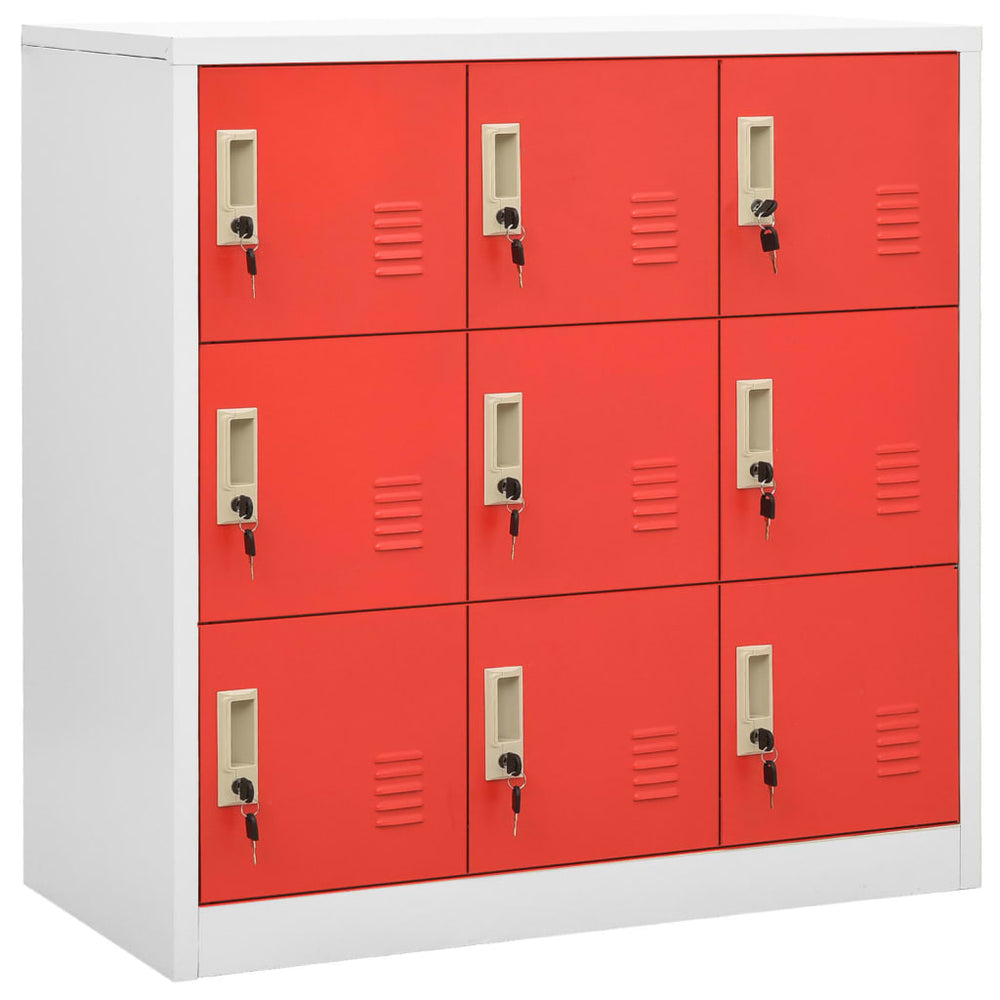 Locker Cabinets Pcs 3.4&quot;X7.7&quot;X36.4&quot; Steel Light Gray And Red