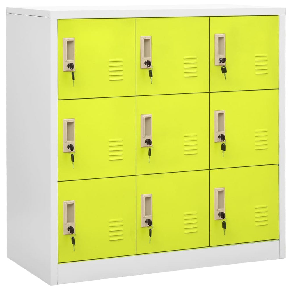 Locker Cabinets Pcs 3.4&quot;X7.7&quot;X36.4&quot; Steel Light Gray And Green