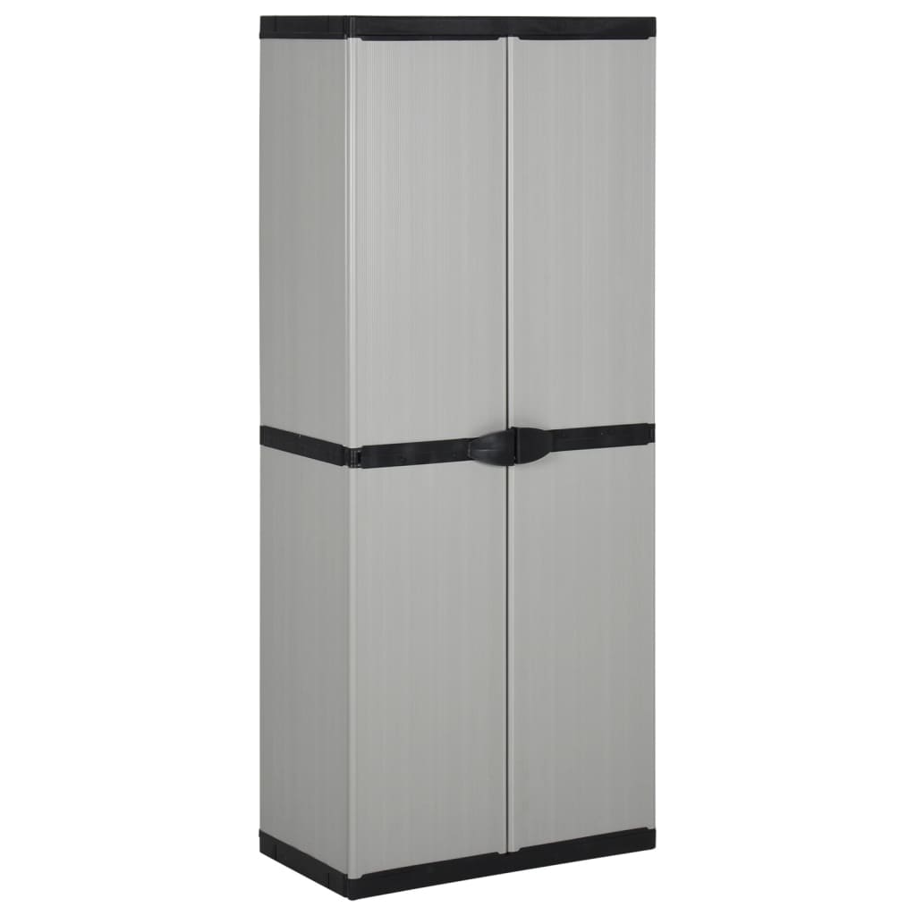 Garden Storage Cabinet With 3 Shelves Gray&Black 26.8&quot;X15.7&quot;X66.1&quot;