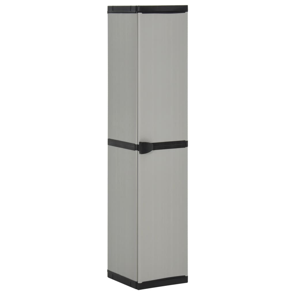 Garden Storage Cabinet With 3 Shelves Gray & Black 13.4&quot;X15.7&quot;X66.1&quot;