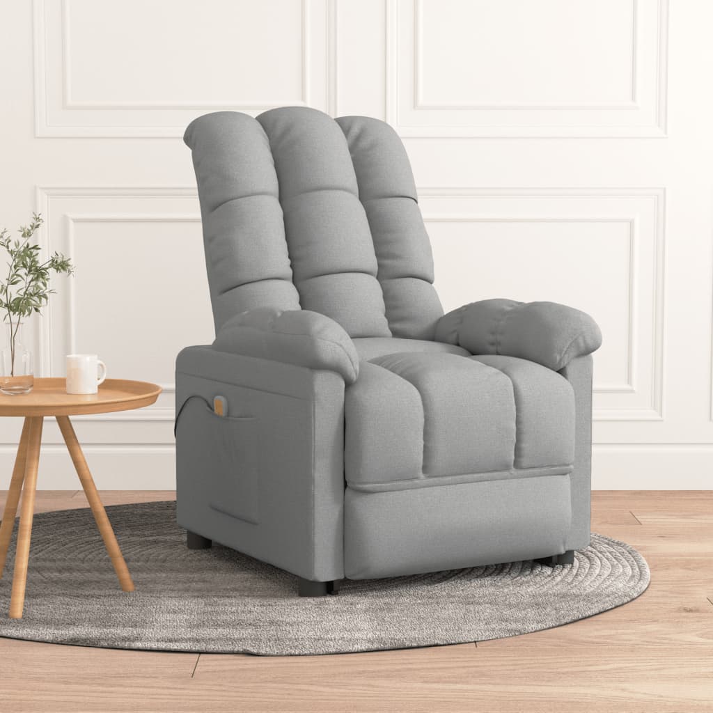 Massage Chair Light Gray Fabric