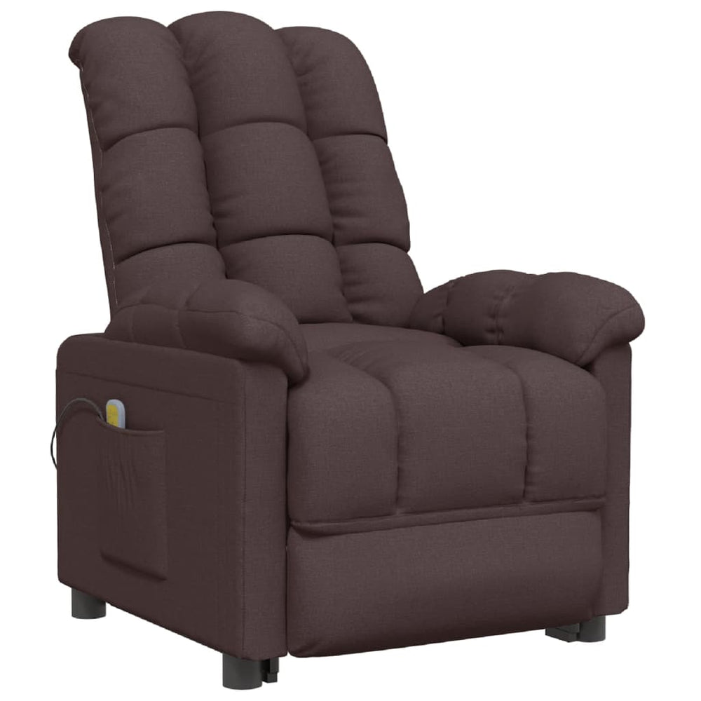 Massage Chair Dark Brown Fabric