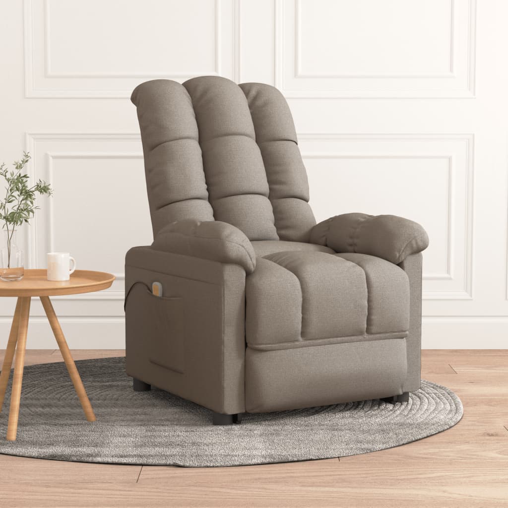 Massage Chair Taupe Fabric