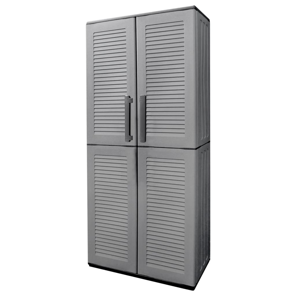 Garden Storage Cabinet Gray And Black 26.8&quot;X14.6&quot;X64.2&quot; Pp