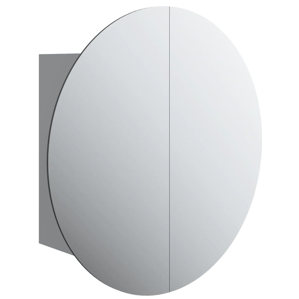 Bathroom Cabinet With Round Mirror&Led 5.7&quot;X5.7&quot;X6.9&quot;