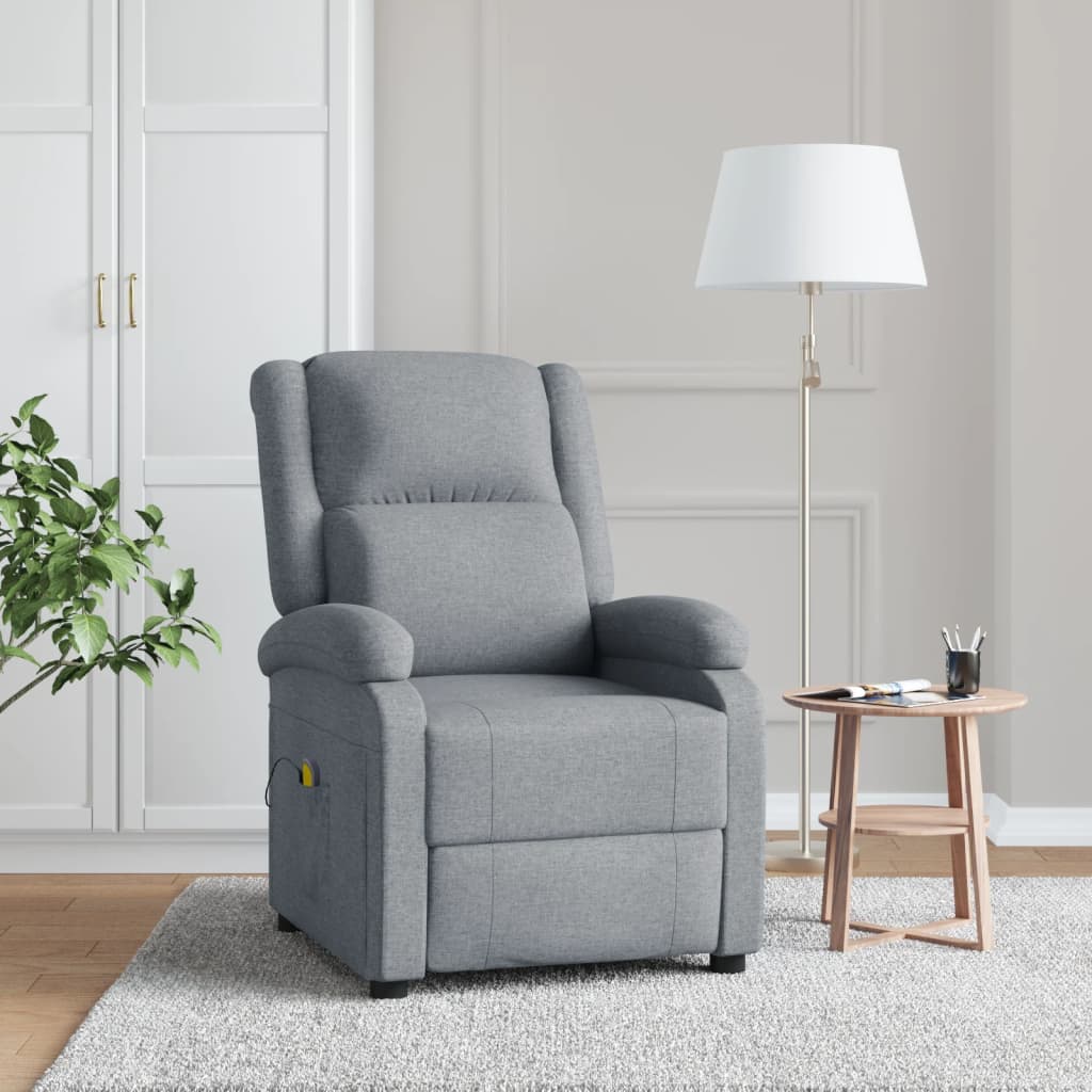 Massage Chair Light Gray Fabric