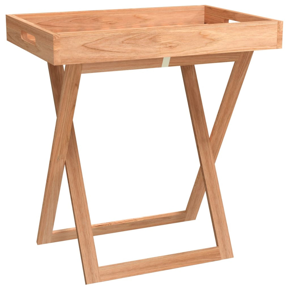 Folding Tray Table 20.5&quot;X14.2&quot;X22.2&quot; Solid Wood Walnut